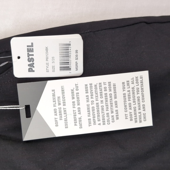 Pastel Black Hyperstretch Jogger Pant Elastic Waistband Size 3 New with Tags - Picture 4 of 7